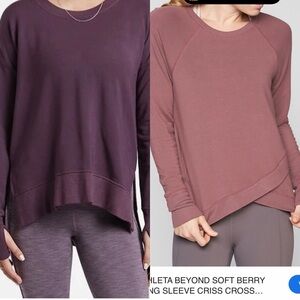 Lot Athleta Coaster Luxe and Criss Cross lightweight sweatshirt